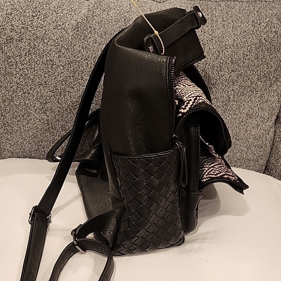 Madison West Black Textured Backpack - Picture 7 of 8